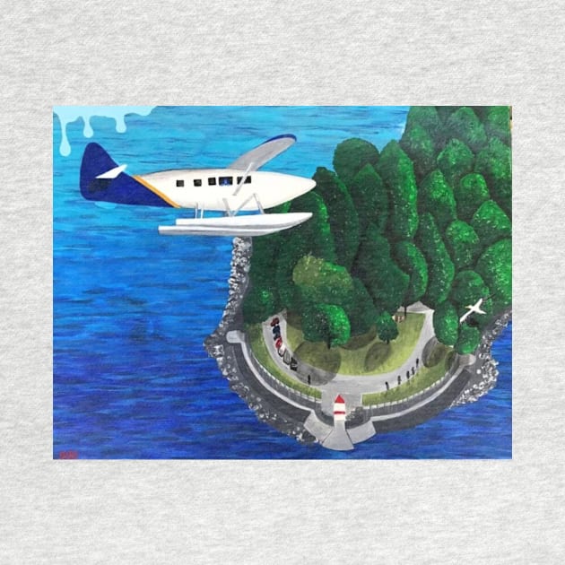 Flight Over Stanley Park Painting by ArtAndBliss